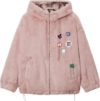 Mini Cream Jack met capuchon en applicatie - Roze