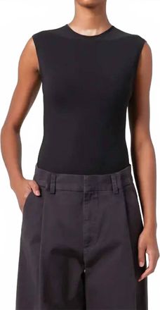 A Gold E Aura Sleeveless Bodysuit In Black