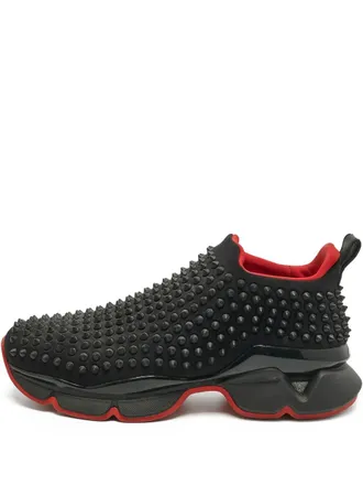 Christian Louboutin spike sneakers - men - Fabric/Fabric/Rubber - 41.5 - Black