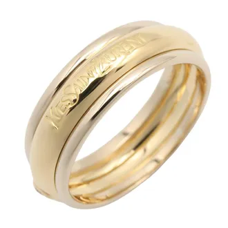 Saint Laurent Gold Clear Yellow Gold (18K) Band Ring (Pre-Owned)