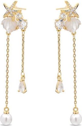 Eye Candy Los Angeles Malani Shell Dangle Drop Earrings in Gold at Nordstrom Rack