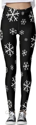 Generic Christmas Wine Glass Printed High Waisted Seamless Leggings for Women & Girls - Winter Sports Pants