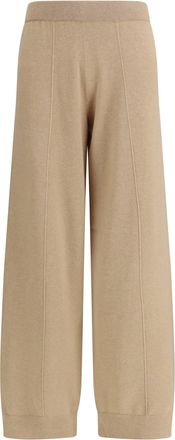 Fabiana Filippi Womens Trousers Jewel Detail Beech Fleece Wool