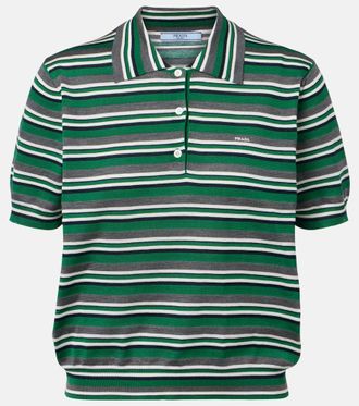 Prada Polo in cotone e seta a righe