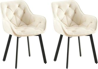 Clp Juego De 2 Sillas De Comedor Crema