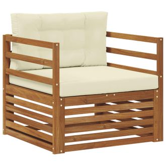 vidaXL Sof&aacute; De Exterior Madera De Acacia S&oacute;lida Y Poli&eacute;ster Vidaxl