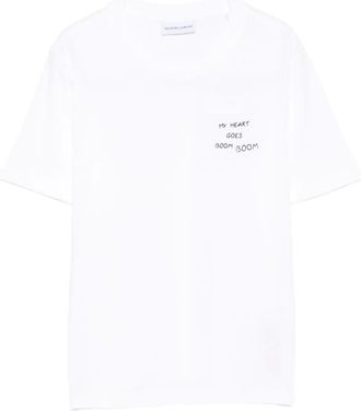 Maison Labiche embroidered cotton T-shirt - women - Organic Cotton - S - White