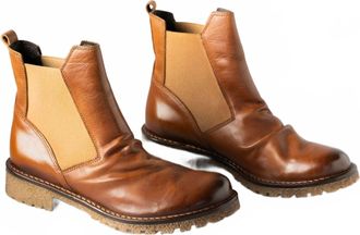 Eric Michael Womens Leather Chelsea Boots In Tan
