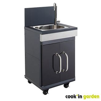 COOK IN GARDEN Cookin Garden - M&oacute;dulo Fregadero Fidgi - Integrable A Los Barbacoas Fidgi 3&4 - Encimera - Fregadero Y Grifo En Inox