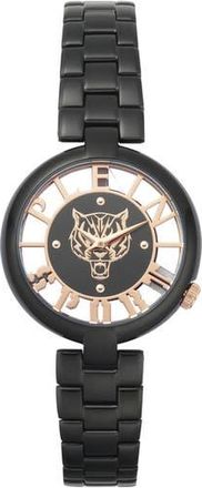Plein Sport Tiger Luxe Quartz Bracelet Watch, 36mm in Black at Nordstrom Rack
