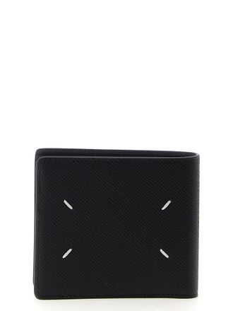 Maison Margiela Leather with Contrast Stitching Wallet - Black