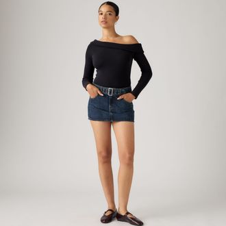 Levi's Belted Mini Skirt - Womens - 23 - Dark Wash / Silver Lode