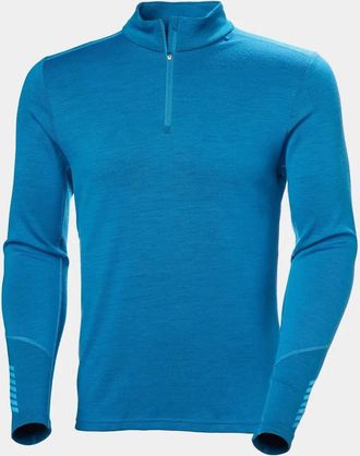 Helly Hansen Mens Lifa Merino Midweight 1/2 Zip Top In Neptune Blue