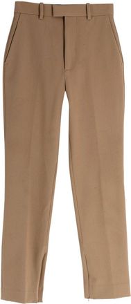 Bottega Veneta High Rise Camel Textured Trousers Size XXS