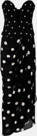 Adriana Degreas Polka-dot draped midi dress