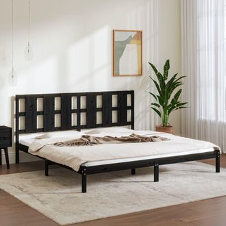 vidaXL Vidaxl - Estructura De Cama De Madera Maciza De Pino Negra 200x200 Cm