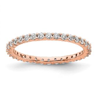Diamond2Deal 14k Rose Gold Polished Shared Prong 1/2 Ct Diamond Eternity Band Ring