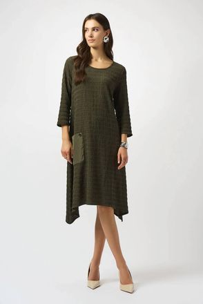 Joseph Ribkoff Scoop Neck Asymmetrical Dress In Avocado