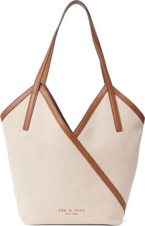 Rag & Bone Alix Leather Trim Canvas Tote in Natural/Tan at Nordstrom