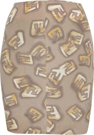 Fendi silk skirt - Brown