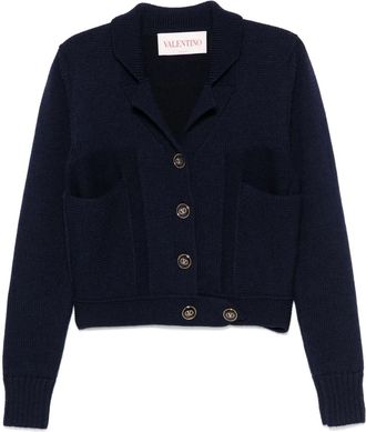 Valentino Garavani Cardigan con bottoni con logo - Blu