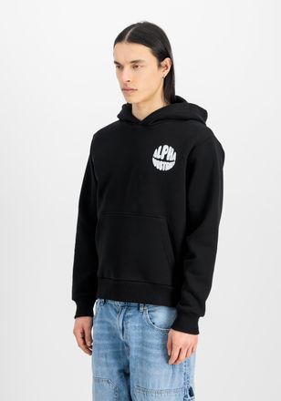 Alpha Industries Hoodie ALPHA INDUSTRIES Logo Hoodie Backprint, Herren, Gr. XXL, schwarz, Obermaterial: 80% Baumwolle, 20% Polyester, regular fit, Sweatshirts Hoodie