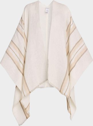 Brunello Cucinelli Lurex Striped Linen Poncho