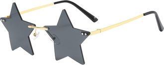 Generic Rimless Star Shape Sunglasses Personality Sun Glasses for Women/Men Party Glasses Personality Pentagram Eyewears Ladies Sunglasses
