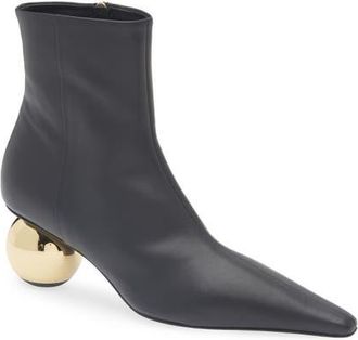 Marni Orb Pointed Toe Bootie in Black at Nordstrom, Size 10Us