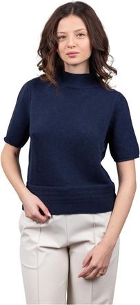 Gran Sasso Rondgebreide trui - Dames - Ronde hals truien - Blauw - M - Truien & Vesten