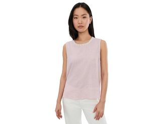 Vince Camuto Sleeveless Crew Neck Blouse Womens Clothing Pink Lilac : XL, Linen/Rayon