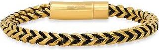 Steeltime Mens 18K Gold Plated Stainless Steel Wheat Chain Bracelet in Yellow at Nordstrom Rack