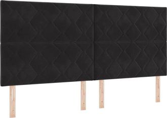 vidaXL Cabecero Led Con Luces De Tiras Led Negro 200 Cm Terciopelo Vidaxl