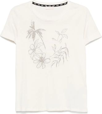 Liu Jo logo-appliqu&eacute; T-shirt - Neutrals
