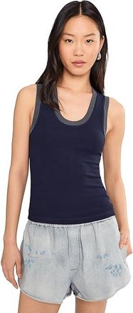 Free People Longer Days Tank Top Womens Clothing Peacoat : LG (Womens 12-14), Elastane/Nylon