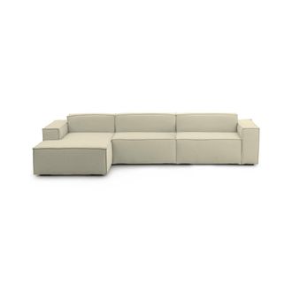 Dmora Sof&aacute; Fijo Dgarzy, Sof&aacute; Modular 4 Plazas Pen&iacute;nsula Izquierda, 100% Made In Italy, Sof&aacute; Moderno En Tela, Cm 340x170h70, Beige - Dmora