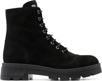 Giuseppe Zanotti Enkellaarsjes - Heren - Veterlaarzen - Zwart - 45 EU - Leer - Schoenen