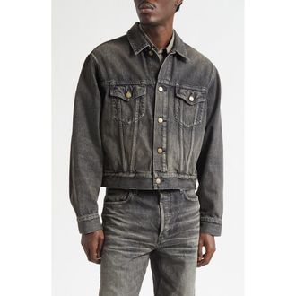 Fear of God Denim Trucker Jacket in Worn Black Worn Black at Nordstrom, Size X-Large