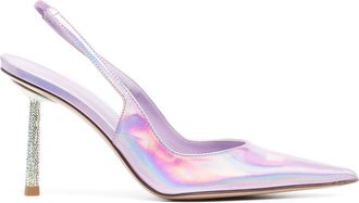 Le Silla 90mm slingback pumps - women - Goat Skin/Patent Calf Leather/Calf Leather/Rubber - 35.5 - Pink