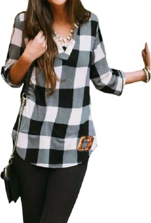 Gameday Couture Oklahoma State University Plaid Tunic In Black/white