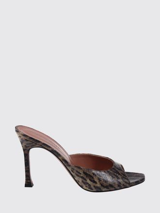 Amina Muaddi Alexa Python Leather Mules with a High Stiletto Heel