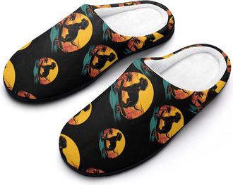 Generic Dachshund Dog Skateboard Cotton Slippers for Women Indoor Outdoor Slipper Slip-On Memory Foam Home Shoes