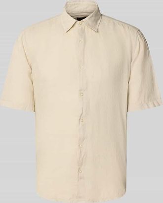 Boss Orange by Hugo Boss BOSS Orange Regular Fit Leinenhemd mit kurzem Arm Modell RASH_2_M in Sand, Gr&ouml;&szlig;e XXXL