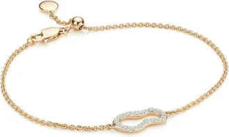 Monica Vinader Gold Riva Pod Bracelet Diamond