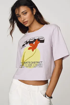Maeve Cotton Cropped Graphic Tee