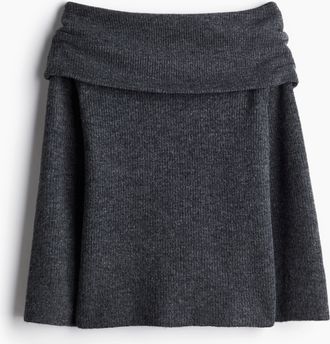 H&M Rib-knit off-the-shoulder jumper - Grau