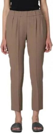 Brunello Cucinelli Brown Silk Blend Tapered Trousers, Brand Size 46 (US Size 12)