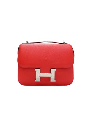 Hermès red Epsom leather Mini Constance 18 bag PHW
