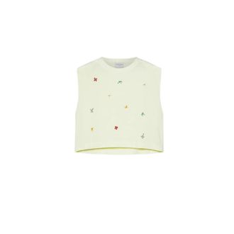 Forte_Forte Sleeveless Tops, female, Green, Size: M Petites Fleurs Embroidery Top