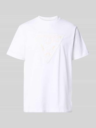 Guess T-Shirt mit Logo und Rundhalsausschnitt in Weiss, Gr&ouml;&szlig;e XL